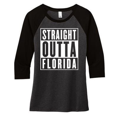 Straight Outta Florida Women's Tri-Blend 3/4-Sleeve Raglan Shirt