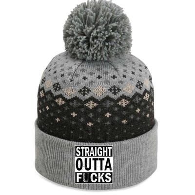 Straight Outta Fucks The Baniff Cuffed Pom Beanie