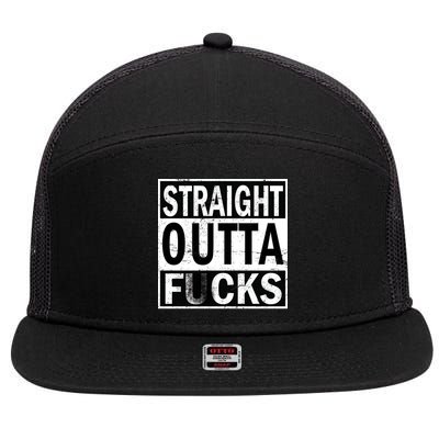 Straight Outta Fucks 7 Panel Mesh Trucker Snapback Hat