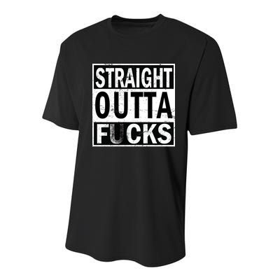 Straight Outta Fucks Youth Performance Sprint T-Shirt