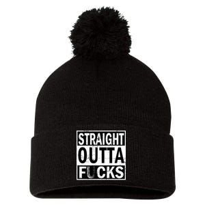 Straight Outta Fucks Pom Pom 12in Knit Beanie