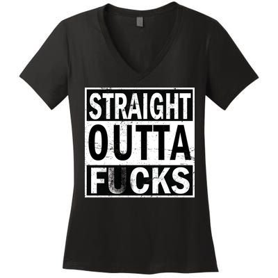 Straight Outta Fucks Women's V-Neck T-Shirt