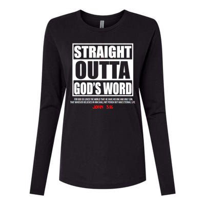 Straight Outta God's Word John 3:16 Womens Cotton Relaxed Long Sleeve T-Shirt