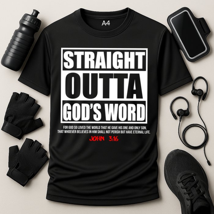 Straight Outta God's Word John 3:16 Cooling Performance Crew T-Shirt