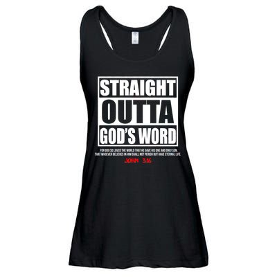 Straight Outta God's Word John 3:16 Ladies Essential Flowy Tank