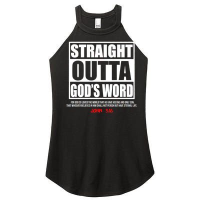 Straight Outta God's Word John 3:16 Women’s Perfect Tri Rocker Tank