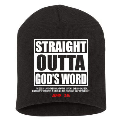 Straight Outta God's Word John 3:16 Short Acrylic Beanie
