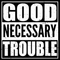 Straight Outta Good Necessary Trouble Flat Bill Trucker Hat