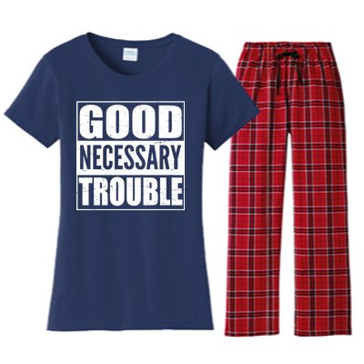 Straight Outta Good Necessary Trouble Women's Flannel Pajama Set