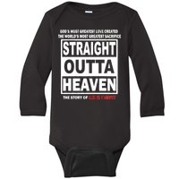 Straight Outta Heaven Baby Long Sleeve Bodysuit