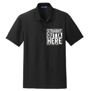 Straight Outta Here Graduation Dry Zone Grid Polo