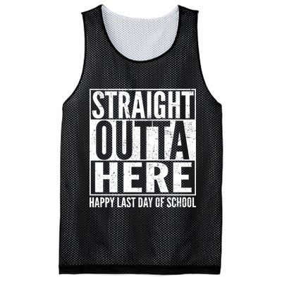 Straight Outta Here Happy Last Day Of School Mesh Reversible Basketball Jersey Tank