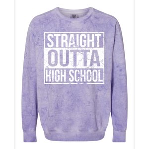 Straight Outta High School Funny Senior Graduate Graudation Colorblast Crewneck Sweatshirt