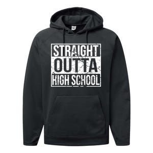 Straight Outta High School Funny Senior Graduate Graudation Performance Fleece Hoodie