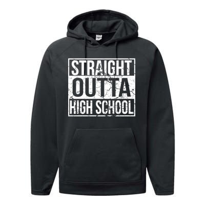 Straight Outta High School Funny Senior Graduate Graudation Performance Fleece Hoodie