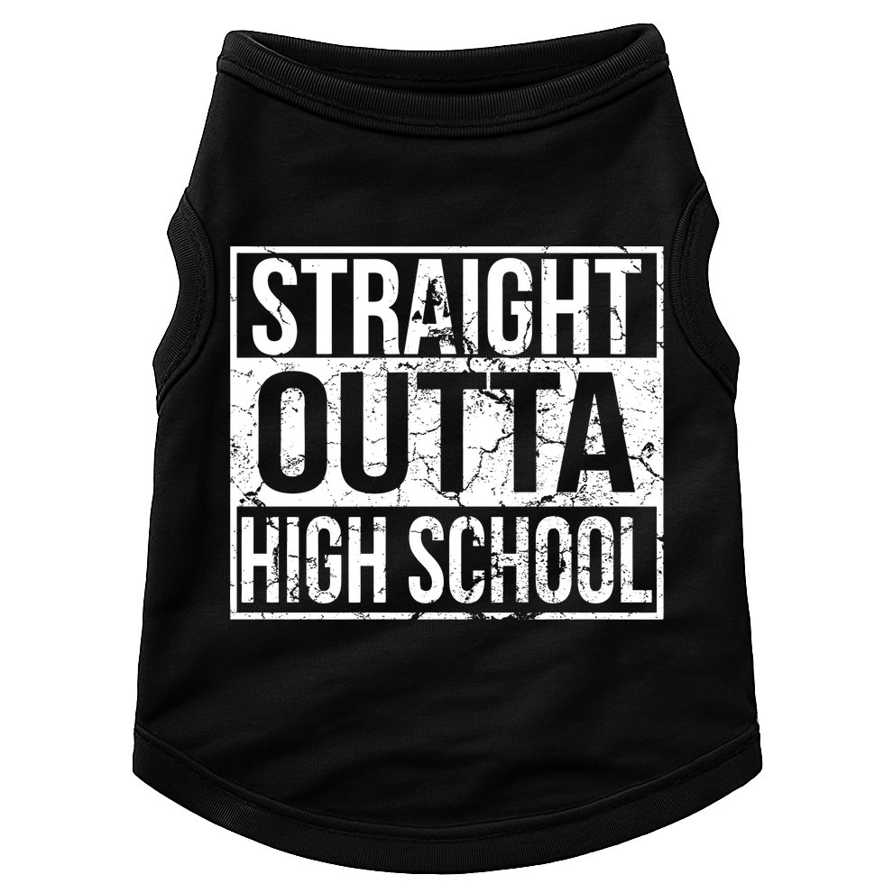 Straight Outta High School Funny Senior Graduate Graudation Doggie Tank