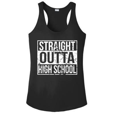 Straight Outta High School Funny Senior Graduate Graudation Ladies PosiCharge Competitor Racerback Tank