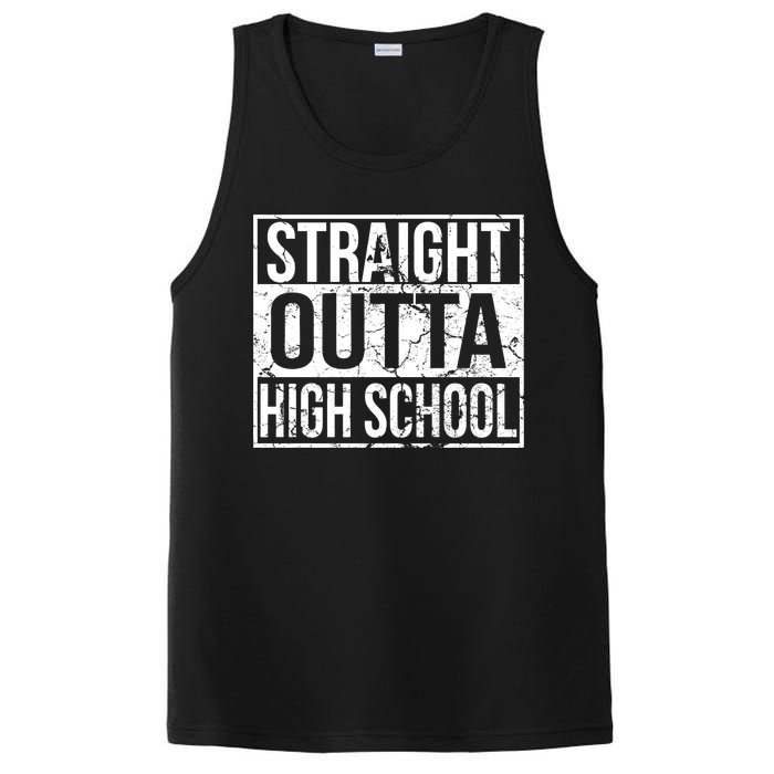 Straight Outta High School Funny Senior Graduate Graudation PosiCharge Competitor Tank