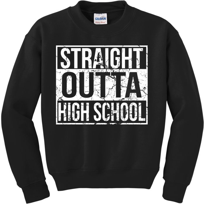 Straight Outta High School Funny Senior Graduate Graudation Kids Sweatshirt