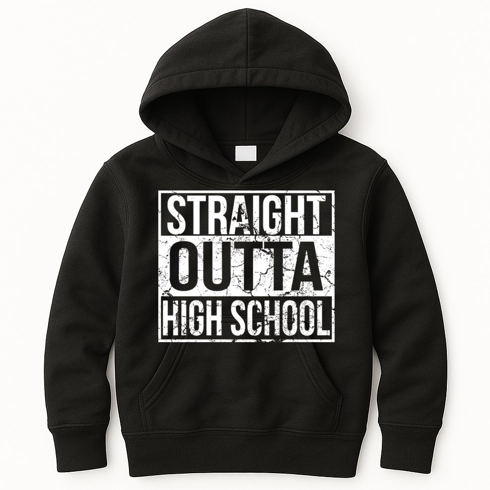Straight Outta High School Funny Senior Graduate Graudation Kids Hoodie