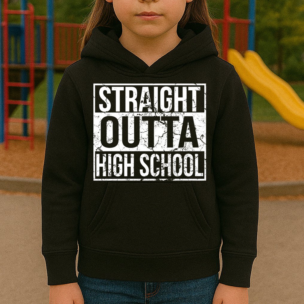 Straight Outta High School Funny Senior Graduate Graudation Kids Hoodie
