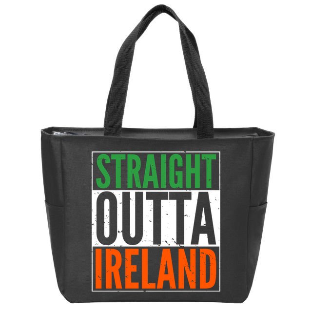 Straight Outta Ireland St. Patrick's Day Irish Zip Tote Bag