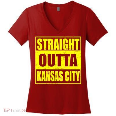 Straight Outta Kansas City Women's V-Neck T-Shirt