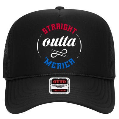 Straight Outta Merica High Crown Mesh Back Trucker Hat