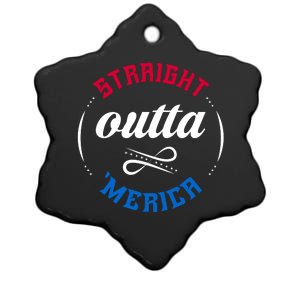 Straight Outta Merica Ceramic Star Ornament