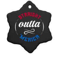 Straight Outta Merica Ceramic Star Ornament