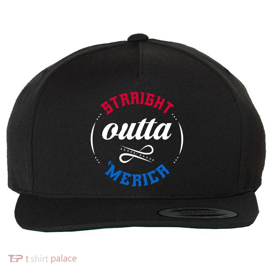Straight Outta Merica Wool Snapback Cap