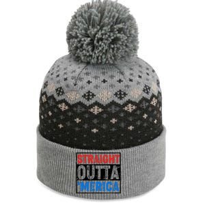 Straight Outta Merica Fourth of July The Baniff Cuffed Pom Beanie