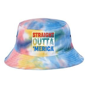 Straight Outta Merica Fourth of July Tie Dye Newport Bucket Hat