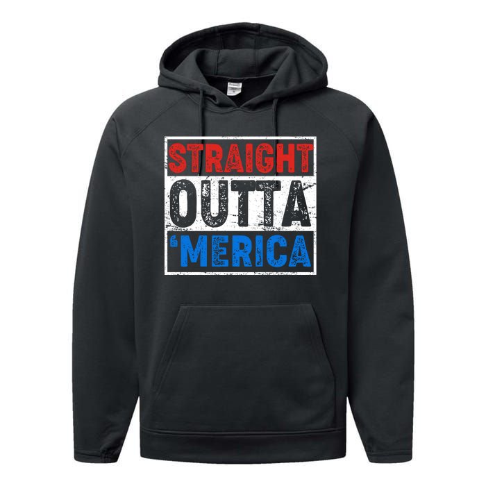 Straight Outta Merica Fourth of July Performance Fleece Hoodie