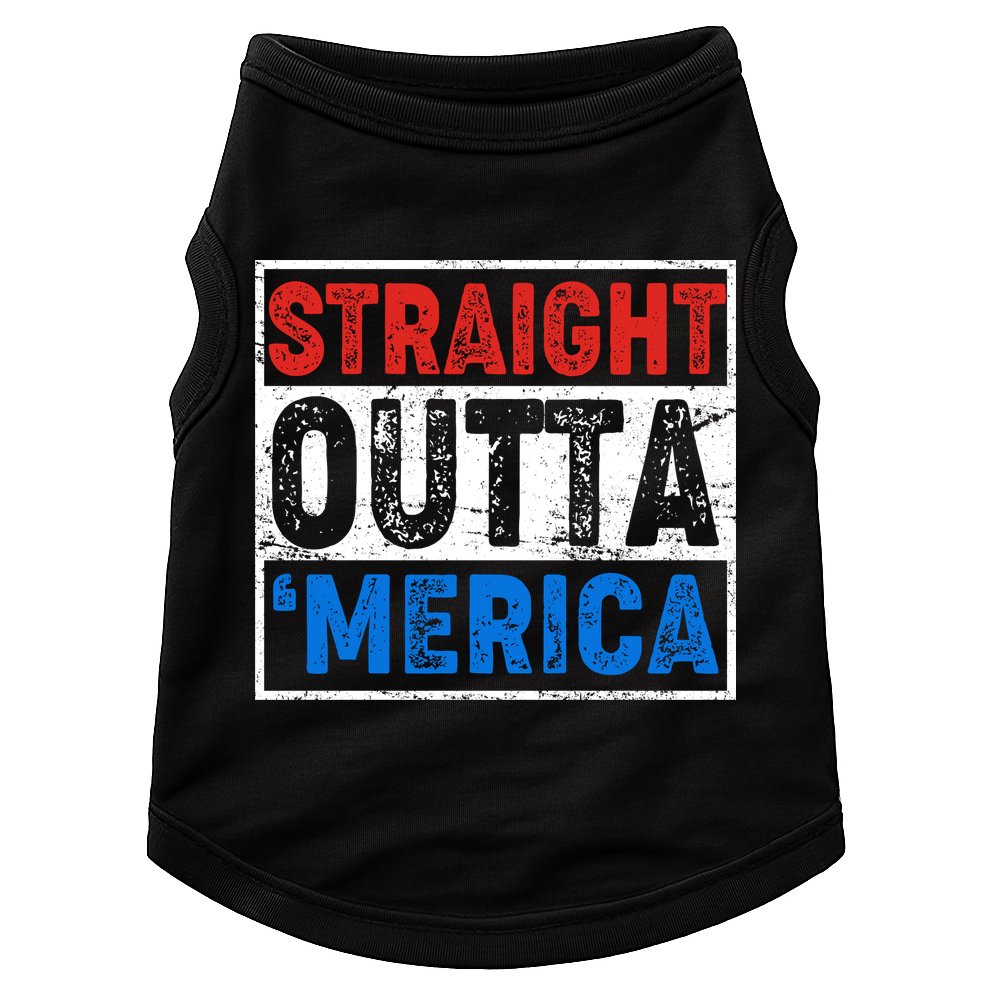 Straight Outta Merica Fourth of July Doggie Tank