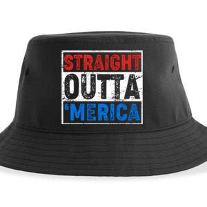 Straight Outta Merica Fourth of July Sustainable Bucket Hat