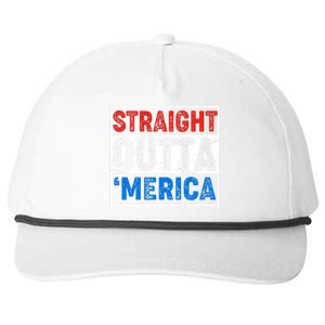 Straight Outta Merica Fourth of July Snapback Five-Panel Rope Hat