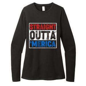 Straight Outta Merica Fourth of July Womens CVC Long Sleeve Shirt