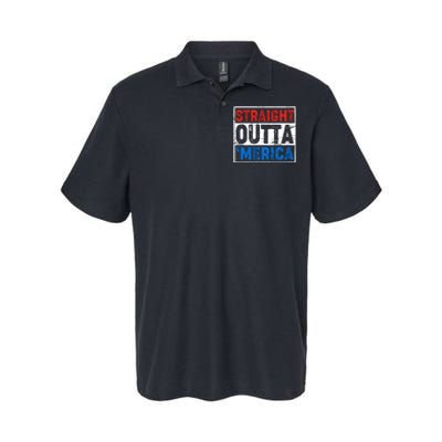 Straight Outta Merica Fourth of July Softstyle Adult Sport Polo