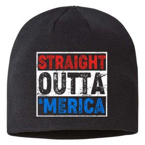 Straight Outta Merica Fourth of July Sustainable Beanie