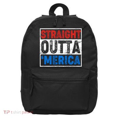 Straight Outta Merica Fourth of July 16 in Basic Backpack