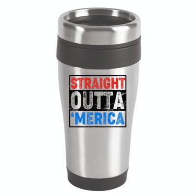Straight Outta Merica Fourth of July 16oz Travel Tumbler