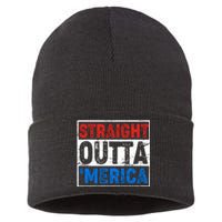 Straight Outta Merica Fourth of July Sustainable Knit Beanie