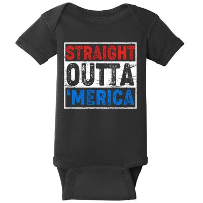 Straight Outta Merica Fourth of July Baby Bodysuit