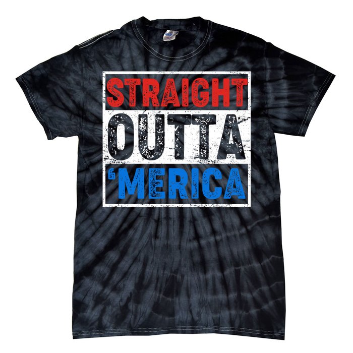 Straight Outta Merica Fourth of July Tie-Dye T-Shirt