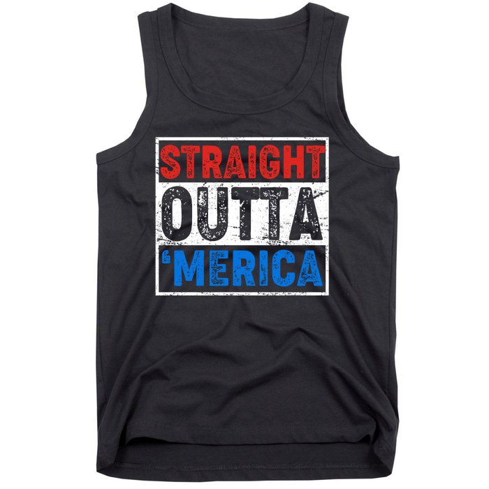 Straight Outta Merica Fourth of July Tank Top