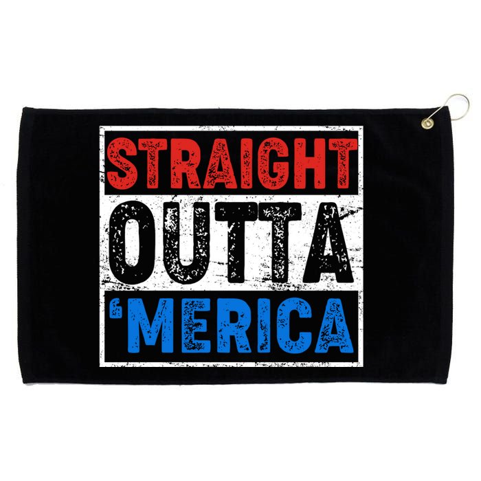 Straight Outta Merica Fourth of July Grommeted Golf Towel