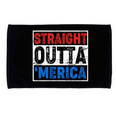 Straight Outta Merica Fourth of July Microfiber Hand Towel