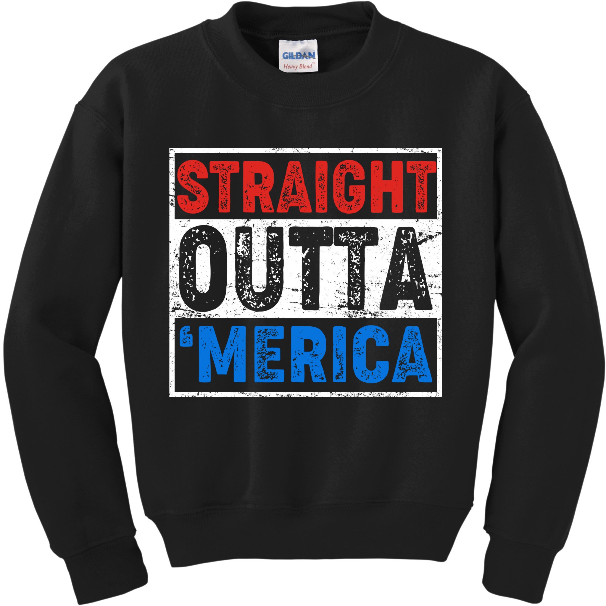 Straight Outta Merica Fourth of July Kids Sweatshirt