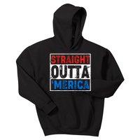 Straight Outta Merica Fourth of July Kids Hoodie